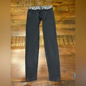Gymshark Black Logo Waistband Leggings XS | 24” Inseam Stretch Fit